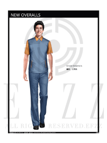 經(jīng)典灰色工程服短袖夏裝款式設(shè)計(jì)圖180