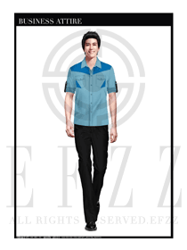 時尚淺藍(lán)色工程服夏裝制服設(shè)計(jì)圖079