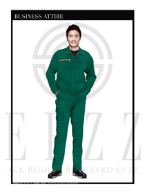 時(shí)尚綠色春秋款工程服服裝款式圖1001