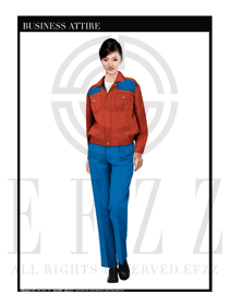 橙色春秋款工程服服裝設(shè)計(jì)圖1004