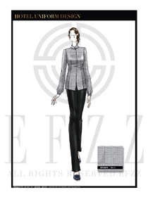 時(shí)尚淺灰色女款美容SPA會(huì)所服務(wù)生服裝款式圖598