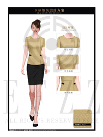 時(shí)尚金色女款美容SPA會(huì)所服務(wù)生服裝款式圖602
