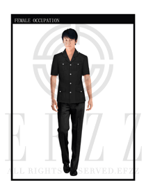 黑色男款保安服短袖服裝款式圖260