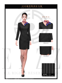 OL時(shí)尚灰色女職業(yè)裝夏裝制服設(shè)計(jì)圖647