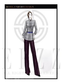 時尚灰色大堂總臺收銀接待員工服裝款式圖370