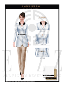 白色大堂總臺(tái)收銀接待員工制服設(shè)計(jì)圖375