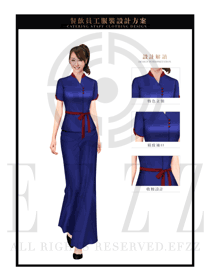 深藍(lán)色女款快餐服務(wù)生制服設(shè)計(jì)圖200