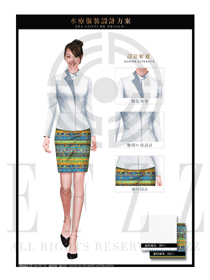 白色大堂總臺收銀接待員工制服設(shè)計圖383