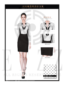 白底黑點(diǎn)OL女款夏裝制服款式圖660