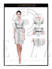 灰白色OL女款夏裝制服款式圖662