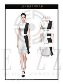 OL時(shí)尚白色女職業(yè)裝夏裝制服設(shè)計(jì)圖665