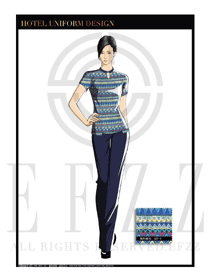 藍(lán)色水療SPA女款服務(wù)員制服設(shè)計圖189