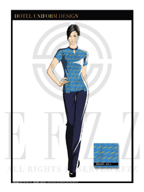 藍(lán)色女款水療SPA服務(wù)員制服設(shè)計(jì)圖191