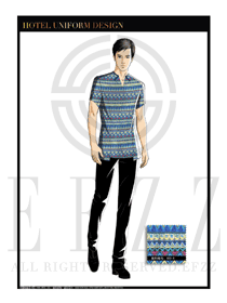 時(shí)尚藍(lán)色男款水療SPA服務(wù)員服裝款式圖192