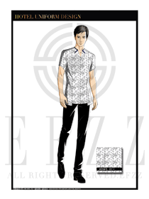 黑色四方塊男款水療SPA服務員制服設(shè)計圖193