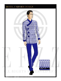 時尚藍色男款水療SPA服務(wù)員服裝款式圖194