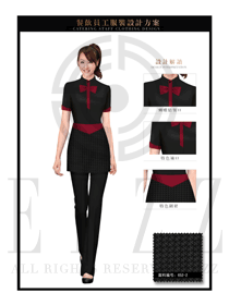 時尚黑色女款快餐服務生服裝款式圖215