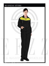 黃色春秋女款工程服服裝設(shè)計(jì)圖1010