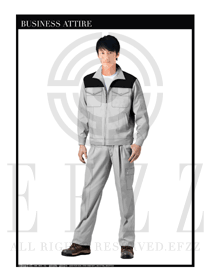 時尚灰色春秋男款工程服服裝款式圖1011