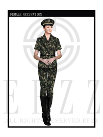 迷彩女款保安服短袖服裝款式圖306