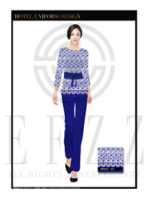 時(shí)尚青花瓷女款美容技師制服設(shè)計(jì)圖1330