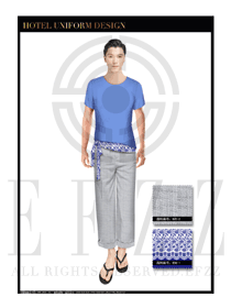 淺藍色男款按摩技師款式設計圖1331