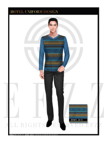 時尚東南亞風(fēng)格男款按摩技師制服設(shè)計圖1334