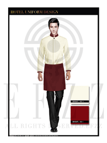 卡其色男款酒店客房服務(wù)員制服設(shè)計(jì)圖539