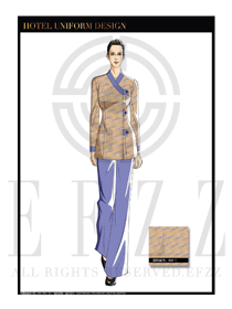 時(shí)尚金色女款水療SPA服務(wù)員服裝款式圖198