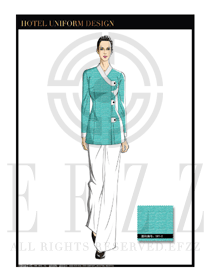 綠色女款水療SPA服務(wù)員制服設(shè)計(jì)圖199