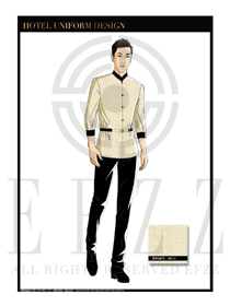 米白色男款水療SPA服務(wù)員制服設(shè)計圖201