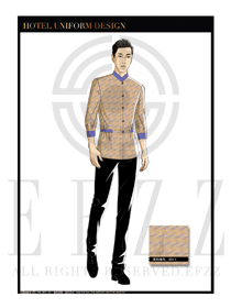 時(shí)尚金色男款水療SPA服務(wù)員服裝款式圖202