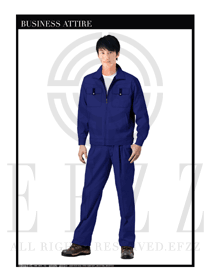 時(shí)尚藍(lán)色春秋男款工程服服裝款式圖1027
