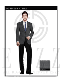 時尚灰色男職業(yè)裝西服制服設(shè)計圖382