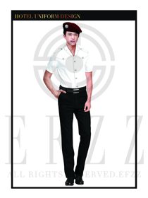 珍珠白男款保安服短袖服裝款式圖320