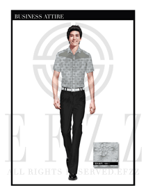 時(shí)尚灰色男款保安服短袖制服設(shè)計(jì)圖323