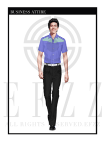 淺紫色男款保安服短袖服裝款式圖324