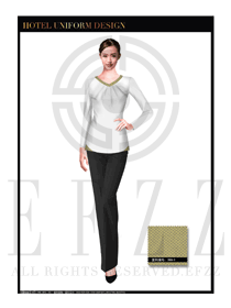 時尚米白色女款按摩技師制服設計圖1338