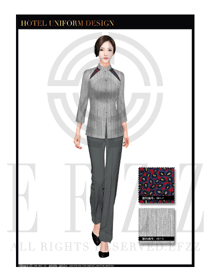 灰色女款按摩技師款式設(shè)計(jì)圖1341