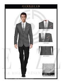 深灰色男款西裝酒店經(jīng)理制服設(shè)計(jì)圖463