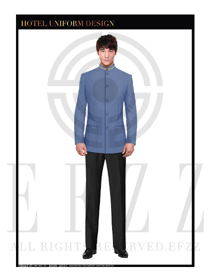 時尚淺藍(lán)色男款酒店客房服務(wù)員制服設(shè)計圖550