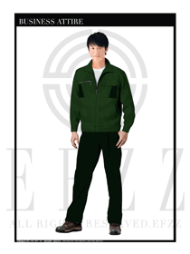 墨綠色春秋男款工程服服裝設(shè)計圖1034