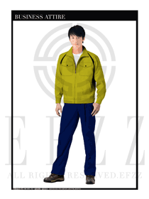 黃色男款春秋工程服服裝設計圖1038