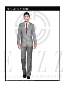 灰色男職業(yè)裝西服服裝款式圖389