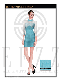 藍(lán)色女款按摩技師款式設(shè)計(jì)圖1345