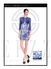 青花瓷女款按摩技師款式設(shè)計(jì)圖1351