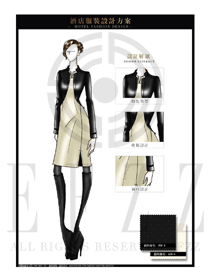 大師手繪黑色女款酒店行李生制服設(shè)計(jì)圖1214