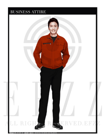 時尚暗紅色春秋男款工程服服裝款式圖1041