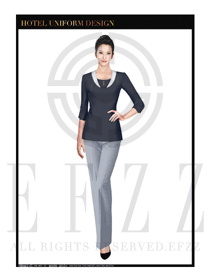 黑色女款按摩技師款式設(shè)計(jì)圖1357