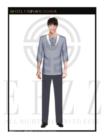 時(shí)尚灰色男款按摩技師制服設(shè)計(jì)圖1358